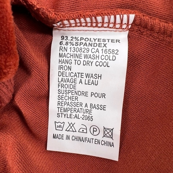 NWT Crew Kids Orange Velour 3/4 Zip Long Sleeve Top Size 18 Girl's - Picture 7 of 8